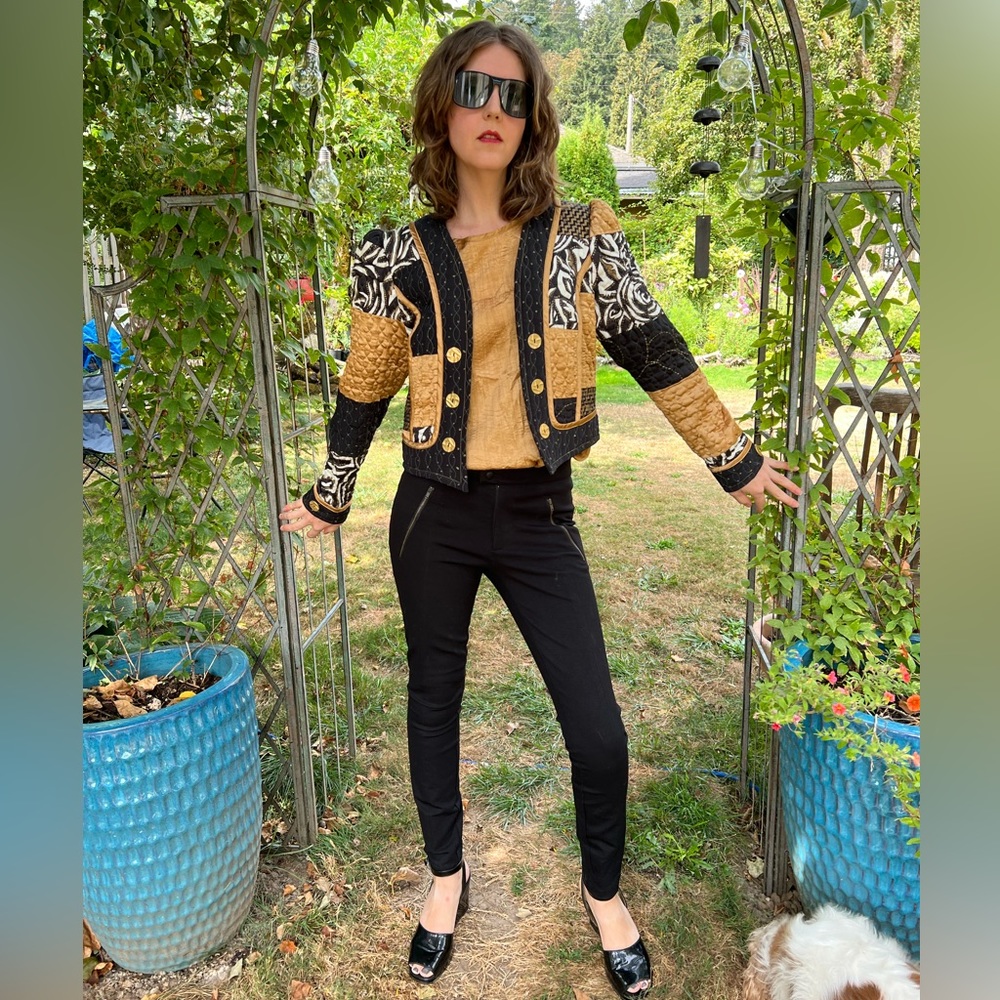 80s Jeanne Marc Patchwork Jacket - image 4